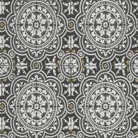 Piccadilly Wallpaper - Grey and Metallic Gold/Black
